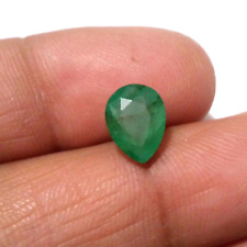 Attractive Zambian Emerald Faceted Pear Shape 2.65 Crt Top Green Loose Gemstone picture