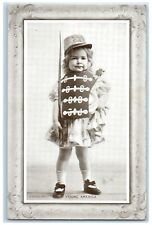 1911 Little Girl With Sword Young America Portrait Minneapolis MN Postcard picture