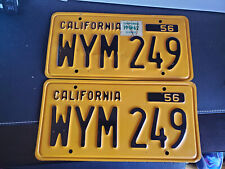 Vintage Pair Of 1956 California License Plates picture
