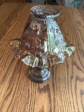 Vtg. Fenton Home Interiors Cabbage Dusty Rose Fairy Lamp 3 Pcs. - RARE picture