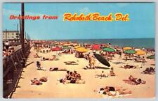 1950's GREETINGS FROM REHOBOTH BEACH DELAWARE SUNBATHERS VINTAGE POSTCARD picture