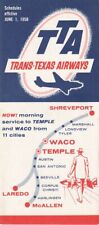 TTA Trans-Texas Airways timetable 1958/06/01 picture