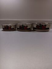 Vtg. Set of 3 Apple Enamel Serving Nesting Bowls By Ingleman Decorations Inc. picture