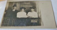 Antique Real Photo Postcard Coney Island Express 2 Women and Man Postmarked 1908 picture