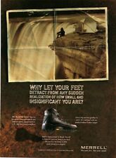 1998  PRINT AD - MERRELL BOOT FOOTWEAR AD - CAMPING ON TOP OF WATERFALL picture