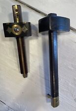 2 Vintage Wood & Brass Mortise Scribes Woodworking Carpentry Tools Bateson picture