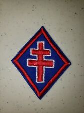 K1059 WW2 France French Sleeve Patch Cross of Lorane Free French L3B picture