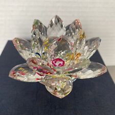 Amlong Crystal Sparkle Crystal Lotus Flower w/Box 3” Feng Shui Home Decor W/box picture