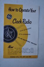 Vintage General Electric How to Operate your Clock Radio Booklet 1950’s picture