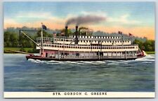 Gordon C Greene Stmr Cincinnati Ohio Mississippi River 1949 CURT TEICH Postcard picture