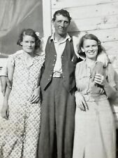 HH Photograph Older Man Portrait Pretty Women Country Farm 1930's picture