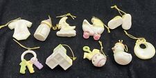 LENOX BABY MEMORIES 10 miniature Tree mini Ornaments set  - No Box/ No Tree picture