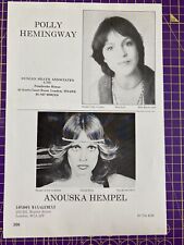 Anouska Hempel. Original, rare, 1977/78 acting agency Z-page. picture