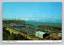 Port Angeles Washington Aerial View Continental Postcard picture