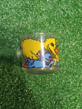Vintage 1970s Sesame Street & Muppets Clear Glass Coffee Mug / Cup picture