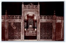 c1910's Agra Fort Pearl Mosque Marble Screen View Agra India RPPC Postcard picture