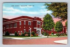 Marquette MI-Michigan, High School, Antique Vintage Souvenir Postcard picture