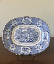 Antique Ridgways Oriental Serving Platter Blue Transferware 11”x9” Plate England picture