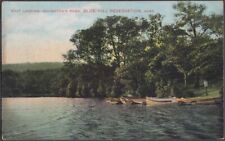 Boat Landing Houghton's Pond Blue Hill Reservation MA postcard c 1910 picture