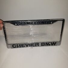 Vintage Orange County Crevier BMW Car Dealer Metal License Plate Frame Holder picture