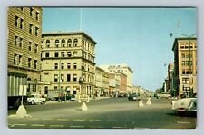 Pittsfield MA-Massachusetts Looking At North Street Shops c1956 Vintage Postcard picture