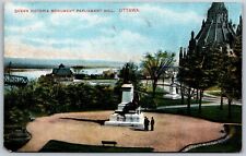 Vtg Ottawa Ontario Canada Queen Victoria Monument Parliament Hill 1910s Postcard picture