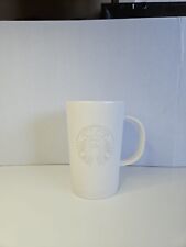 Starbucks 2014 12 oz White Matte Embossed Mermaid Logo Tall Mug picture