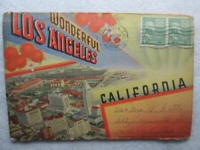 Vintage Wonderful Los Angeles, California Fold Out Postcard, 18 Views, 1947 picture