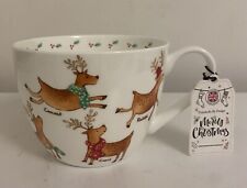 Portobello by Design Bone China Christmas Coffee Cup Mug Santa's Reindeer NEW picture