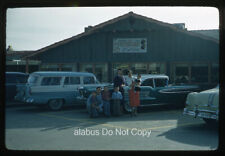 Orig 1950's SLIDE View of Family & 50's Cars at Theatre with 