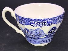 VTG Churchill England Blue Willow Fluted Tea Cup 3.5