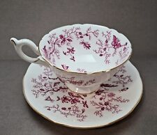 Coalport porcelain tea cup and saucer set Fine Bone China Bird Golden edged picture