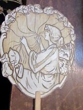 FANTASTIC c1900 GRAPHIC ADVERTISING FAN BUTTERFLIES FAIRY LADY HILLSBORO NH picture