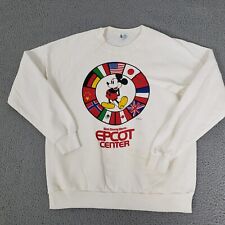 VINTAGE EPCOT Sweatshirt Mens Extra Large White Disney World Mickey Mouse 82 USA picture
