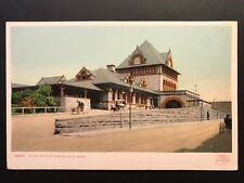Postcard Springfield MA - c1900s View of Union Station - Railroad picture