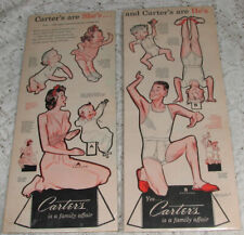 2 Vintage 1940's Carter's Girl & Boy Under Ware Stiff Paper Doll Like Cutouts picture
