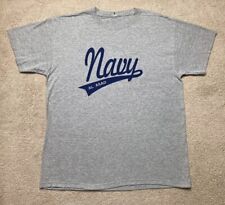 Vintage US Military Shirt Large AL Asad Iraq US NAVY Grey Blue Baseball RARE picture