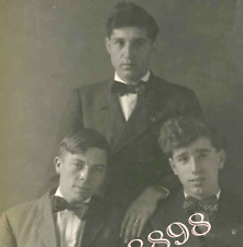 Three dapper young men Penn State Vintage Real Photo Postcard RPPC  picture