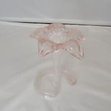 Stretched glass swirled base lily trumpet pink ombre vase picture