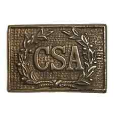 Civil War Confederate CSA Belt Buckle SOLID Brass WREATH Antique Style Military picture