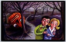 Halloween Postcard Bonfiglio 2020 Postcard Ghost Scared Couple Shiver Bones picture