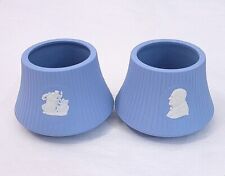 Pair (2) of Wedgwood Cream on Blue Jasperware White Relief Cigarette Lighters picture