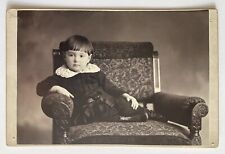 Antique Victorian Cabinet Card Photo Cute Little Boy Or Girl Child Norwalk, OH picture