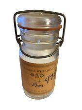 Vintage Candy Peas Wheaton USA Glass Jar with Snap Down Lid Glass Grandma Label picture