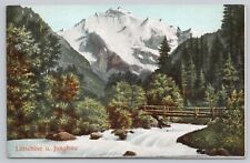 Postcard Lütschine u. Jungfrau (4166m), Bernese Oberland, Switzerland Vintage picture