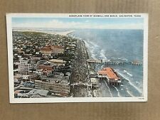Postcard Galveston TX Texas Beach Seawall Aerial View Vintage PC picture