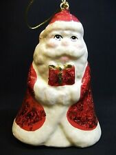 UNIQUE Vintage Santa Clause Bell Shape Christmas Ornament Paper Mache ? picture