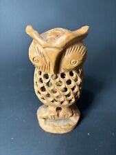 Wood Hand Carved Owl Within An Owl Figurine India Birds  4 1/4” Woodland Birds picture