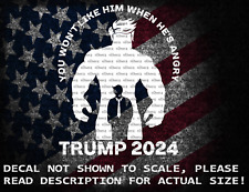 You Won't Like Him When He's Angry Trump 2024 Vinyl Decal US Made US Seller picture
