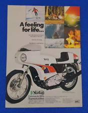 1974 NORTON COMMANDO 850s MOTORCYCLE SUPERPLUSBIKES ORIGINAL PRINT AD LOT WHITE picture